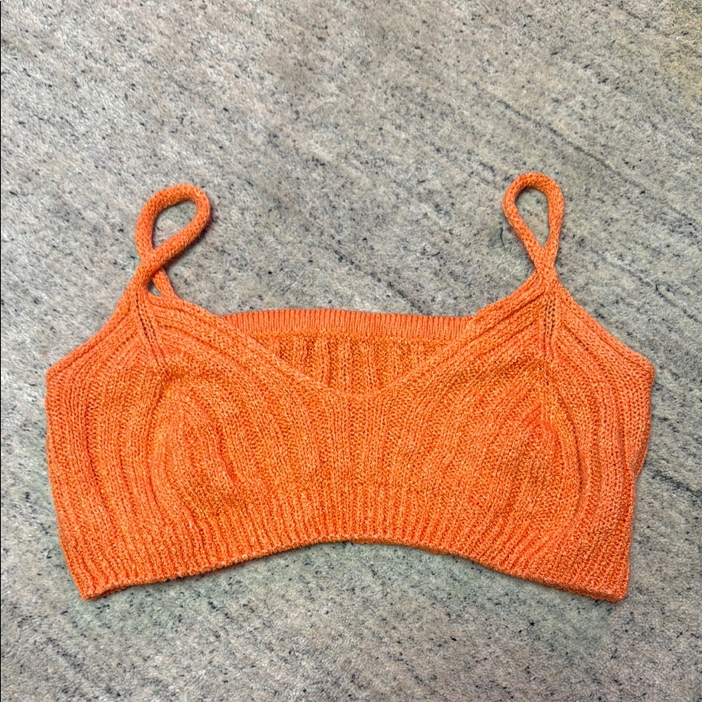 Orange Knit Women's Top M